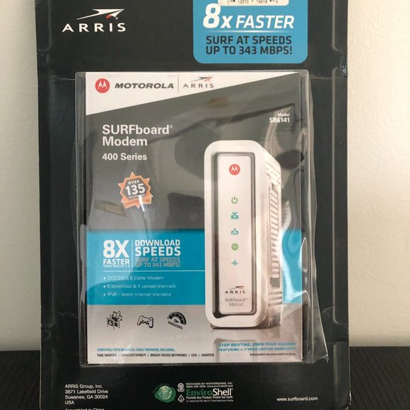 Motorola ARRIS SURFboard DOCSIS 3.0 Cable Modem SB6141 OPEN BOX. - Picture 1 of 2